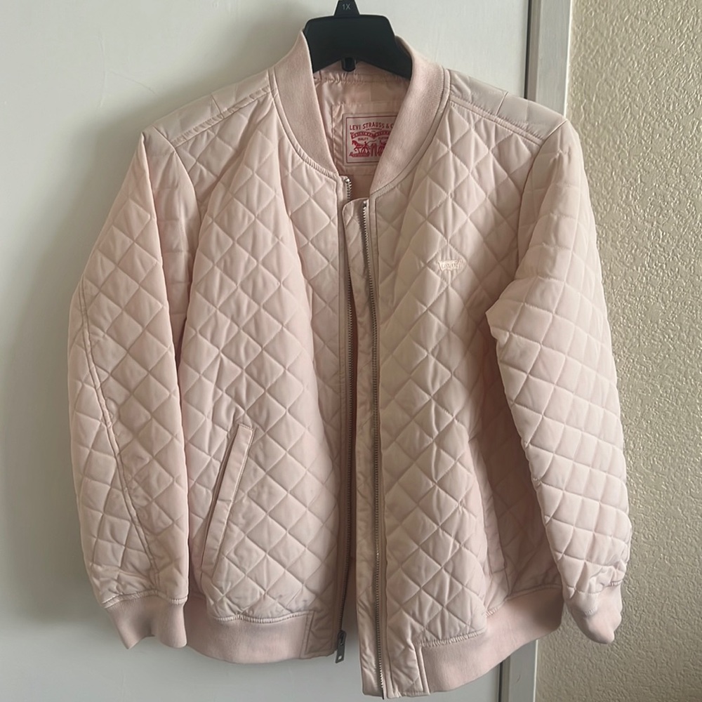 Levi’s diamond quilted bomber jacket - peach blossom